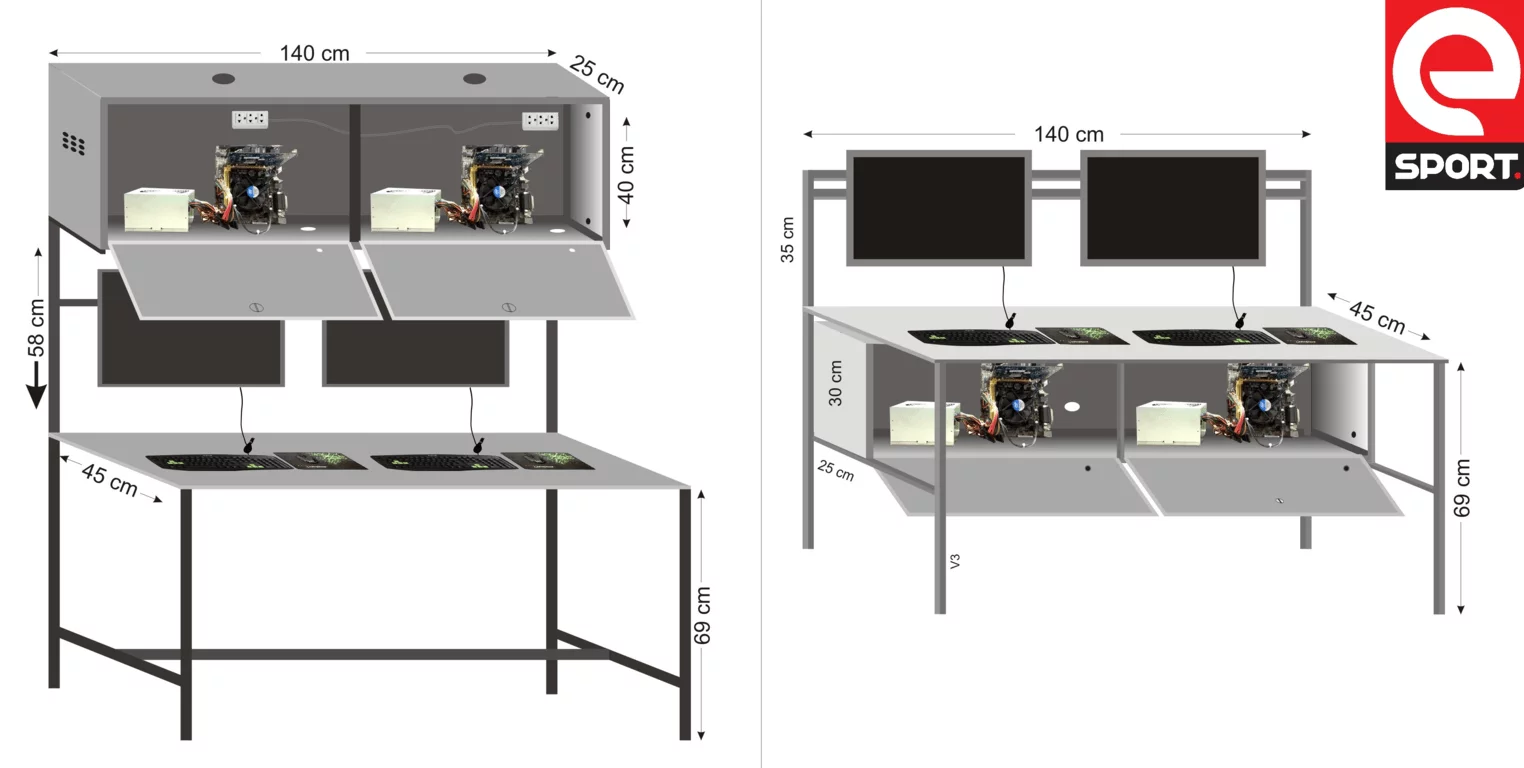 3 mẫu thiết kế bàn phòng net mới nhất 2015